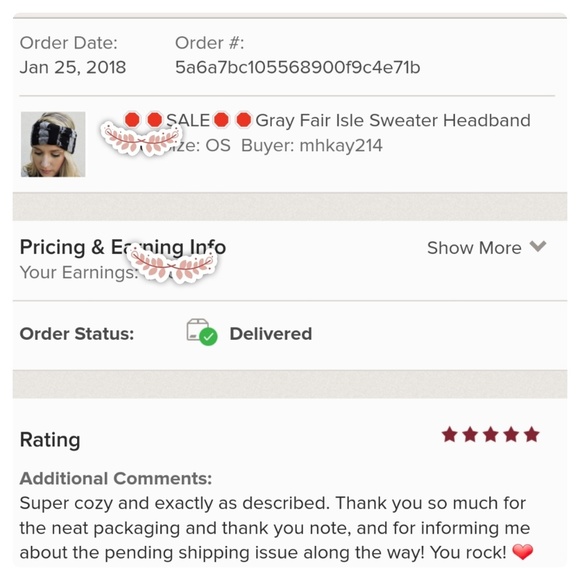 5⭐ (LAST 1) RAMPAGE Gray Fair Isle Headband - Picture 2 of 2